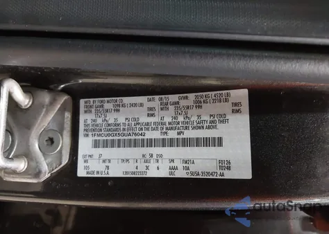 2016 Ford Escape Se из США, поврежденный, VIN 1FMCU0GX5GUA76042